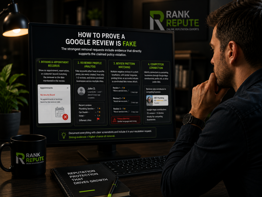 Proving a fake Google review