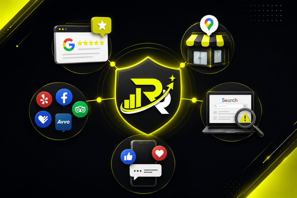 Reputation management hub illustration