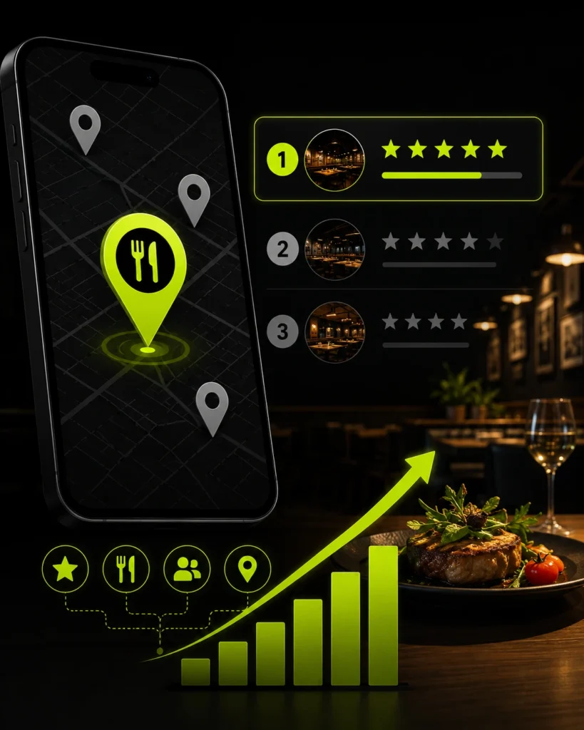 Restaurant ranking in Google Maps top 3 from strong review signals
