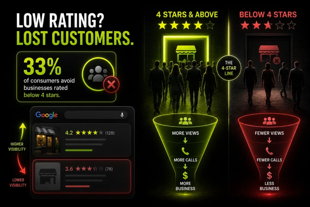 How a Low Google Rating Drives Customers Away